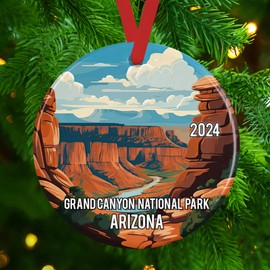 2024 Grand Canyon National Park Watercolor Christmas Ornament, Ceramic Arizona Vacation Travel Souvenir