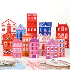 Weekgrat 12 Pieces Thanksgiving Table Decorations Thanksgiving House Table Centerpieces Autumn Fall Colorful House Tablescape for Indoor Home Office Party Tabletop Decor