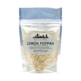 Boston Spice Lemon Peppah Seasoning Mix Handmade Real Lemon Pepper Blend Seafood Poultry Vegetables (1/4 Cup Pouch wt. 1.8oz/52g)