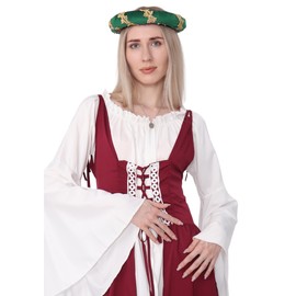 PROCOS Renaissance Padded Roll Chaplets Coif Cap Velvet Medieval Headwear Headpiece Bourrelet with Gold Trim