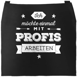 MoonWorks Funny BBQ Apron for Men with Saying Ich möchte einmal mit Profis arbeiten Black One Size, Professionals black