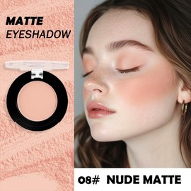 Monochrome Matte Eyeshadow Makeup Palette, Highly Pigmented Nude Eyeshadow Palette, Matte Pressed Powder Eyeshadow Makeup, Single Vegan Eye Shadow, Daily Evening Women Girls Eyeshadow Gift 8#