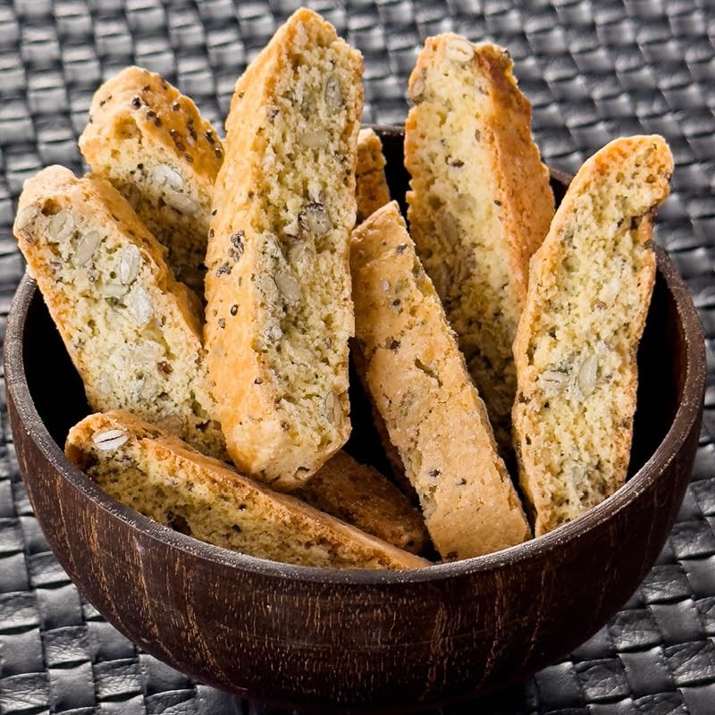 True Delicious SUPER SEEDS BISCOTTI (4-Pack) with Pumpkin Kernels, Chia,