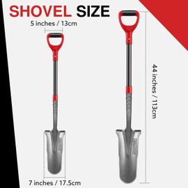 HANTOP Drain Spade with Fiberglass Handle Root Saw Spades Garden Shovel for Digging,Trenching,44 inches