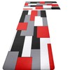 FNLNDO Red Black Grey White Kitchen Rugs and Mats Set