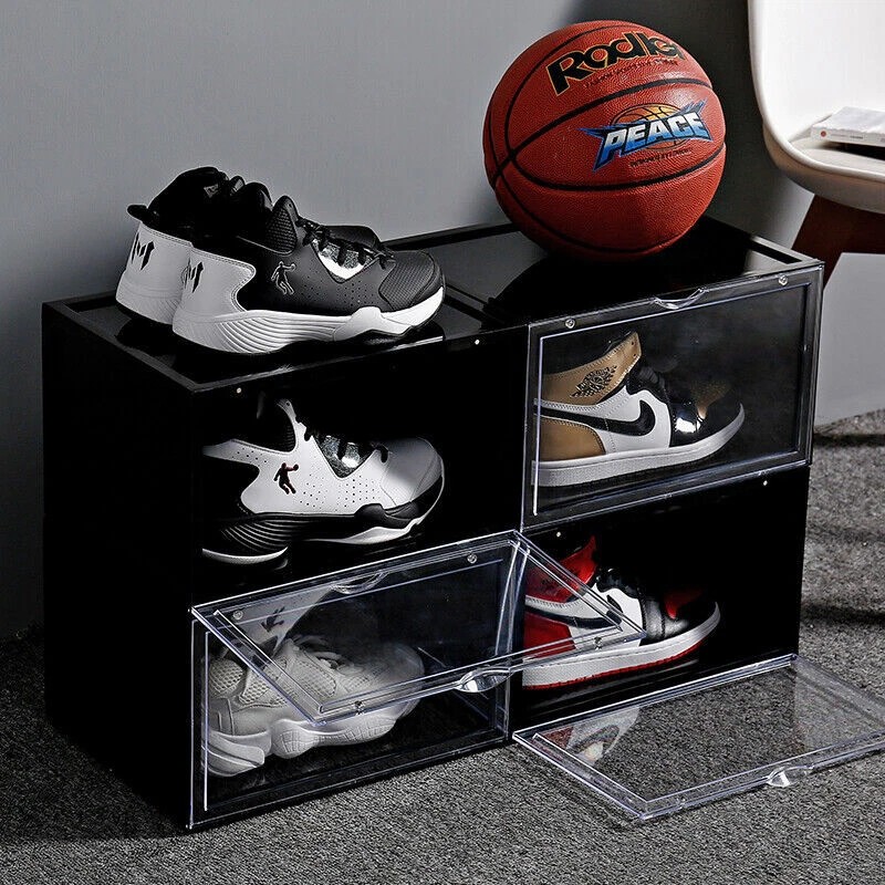 Case Foldable Shoe Box Clear Storage Case Sneaker Container Organizer