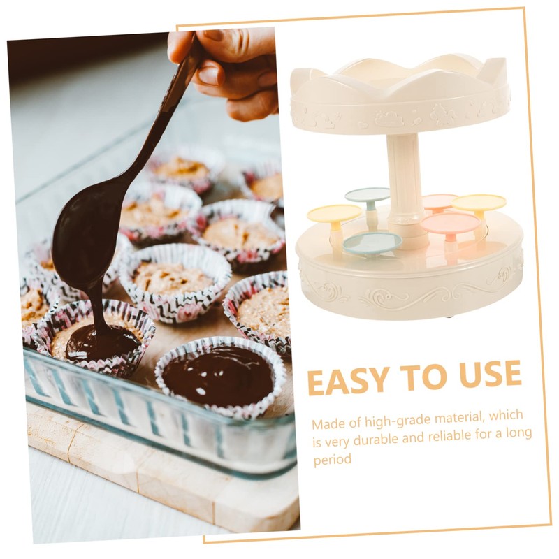 KOMBIUDA Rotary Dessert Machine Sushi Serving Plate Cupcake Stand Tower