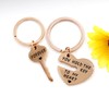 Stainless Key and Heart Puzzle Matching Keychain, Couples Keyring You