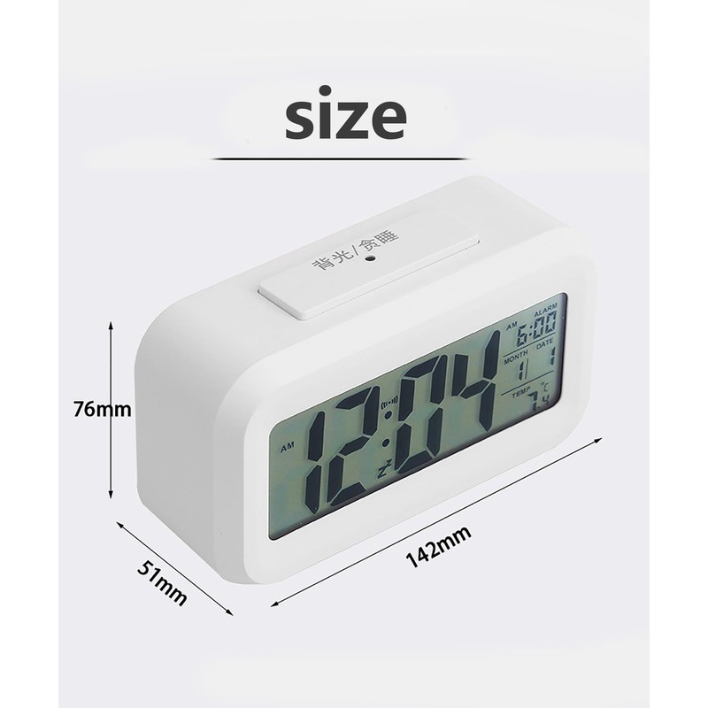 WANGCL 12/24 hour digital alarm clock bedside table clock with