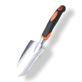 Garden Shovel Hand Trowel Mini Shovel Garden Tools Cast-Aluminum Heavy Duty Gardening Tool Soft Rubberized Non-Slip Handle Potting Tools for Planting, Transplanting, Weeding, Digging Soil (Orange)