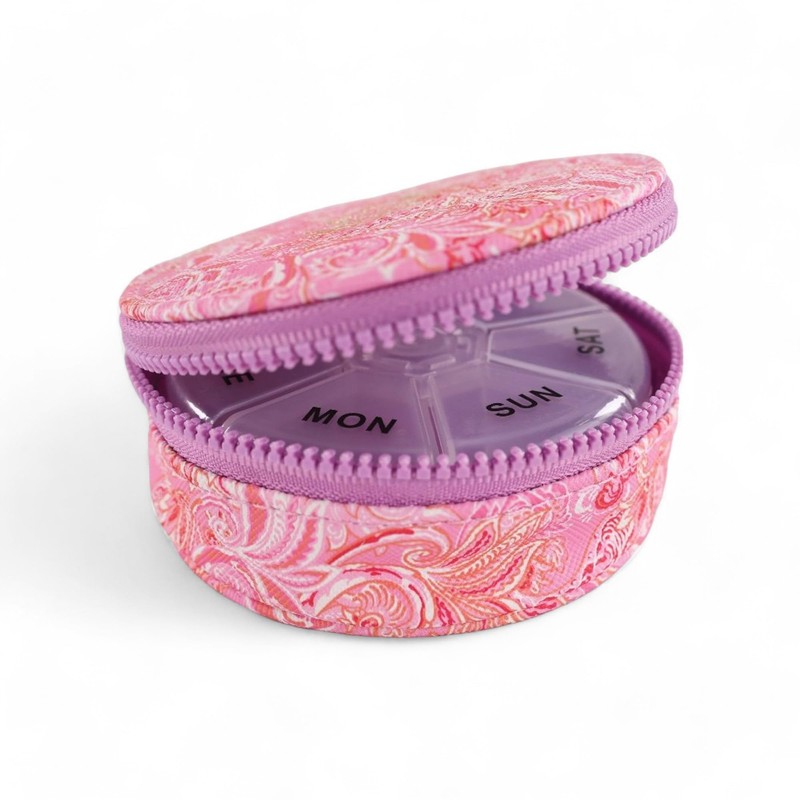 Pink Paisley Patterned Travel Pill Case by Simply Southern