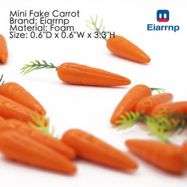Eiarrnp 30 Pcs Mini Artificial Fake Vegetables Carrots Decor - Faux Lifelike Simulation Plastic Carrot for Home House Kitchen Party Decoration - Artificial Vegetable Fake Carrots
