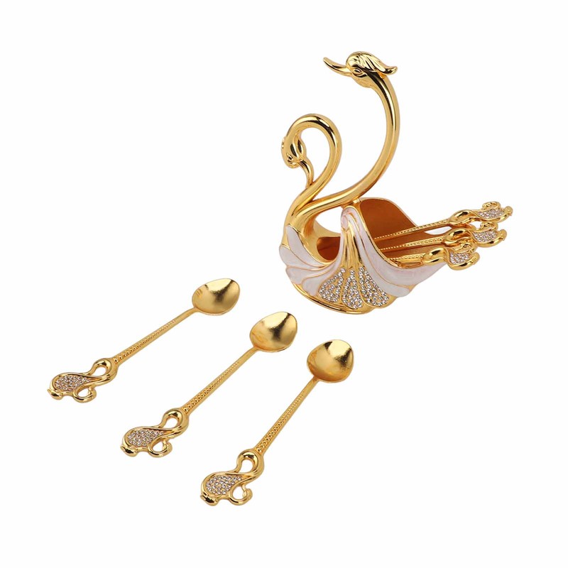 Swan Dinnerware Set Metal Tableware Cutlery Set Decorative Swan Base