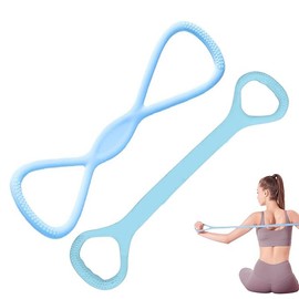 Liahelianx 2-Pack Figure 8 Resistance Band-Latex Physical Therapy Bands for Arm/Back/Shoulder/Chest/Leg,Adjustable Tension Home Gym Equipment, Portable Full-Body Workout&Muscle Recovery Tools (Blue)