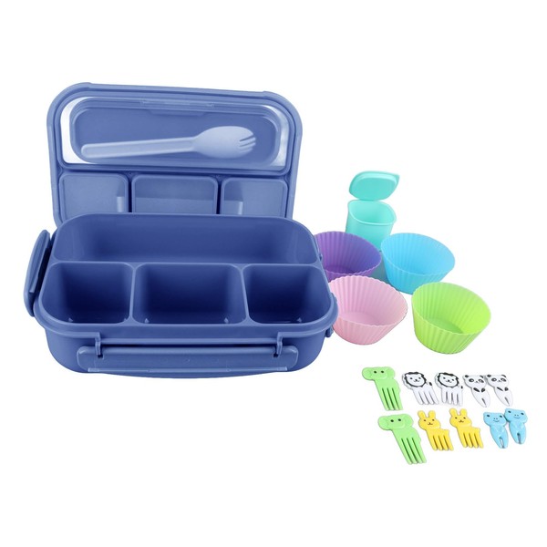 1300ml Bento Box Adult Lunch Box, 4 Compartment Meal Prep