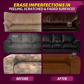 COCONIX Leather & Vinyl Recoloring Balm - Cognac Tan | Restore Faded, Worn, and Peeling Leather and Vinyl on Sofas, Chairs, and Car Seats | Vibrant Colors with Simple Application