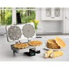 Pizzelle Maker- Polished Electric Baker Press Makes Two 5-Inch Cookies