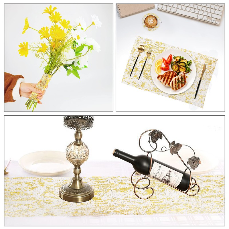 Time to Sparkle Table Runner with Gold Foil 29cm x