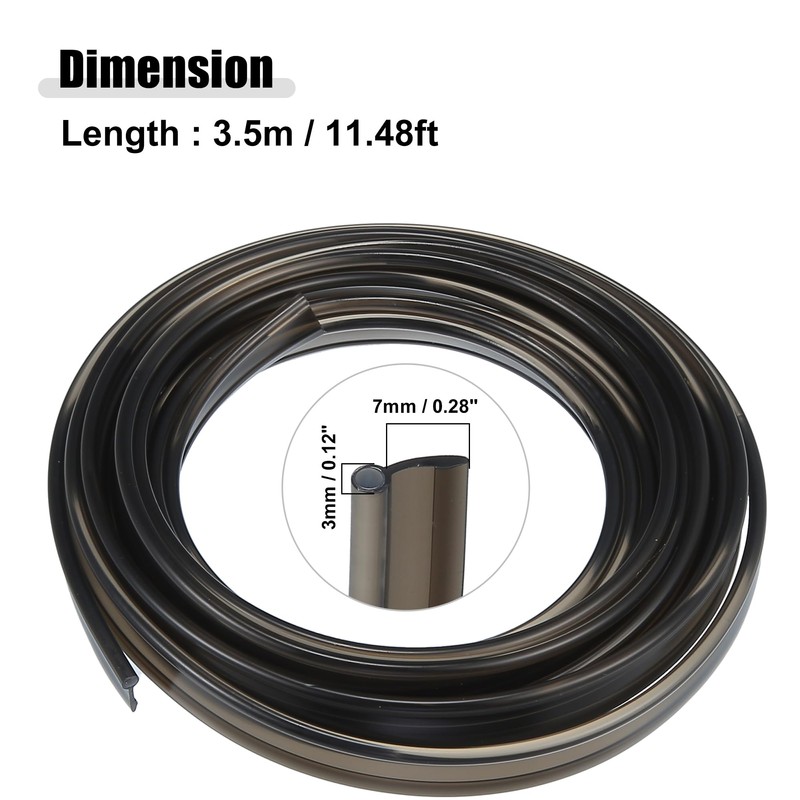 X AUTOHAUX 3mm 0.12" 3.5m 11.48ft Universal Skirt Side Glow