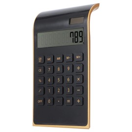 Ultra Dünner Solarstrom Taschenrechner, 10-stellig Taschenrechner Klein mit Neigbarem LCD Display, Solarrechner Standard Funktion für Büro, Zuhause (Black)