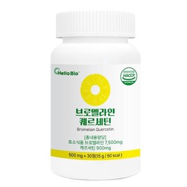HelloBio 브로멜라인 퀘르세틴 30정 1개 Bromelain Quercetin 30 Tablets 1 Pack