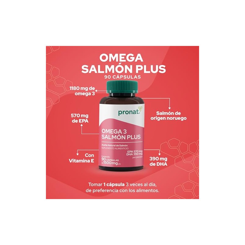 PRONAT | DUO Omega 3 Salmón Plus, Suplemento Alimenticio, 180