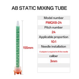 ATOYSKPX F system static mixer nozzle tube head AB glue acrylic adhesive gun mixer for 4:1/10:1 mixing ratio 7.1 inches, 24 elements, epoxy mixing nozzle head 10pcs