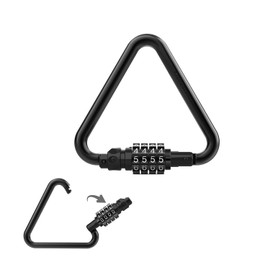 DOKEEP Carabiner Motorcycle Lock, Dial Type, Free Setting, Carabiner Type, Number Lock, Helmet Holder, Anti-Theft, Heavy Duty (Triangle-Black)