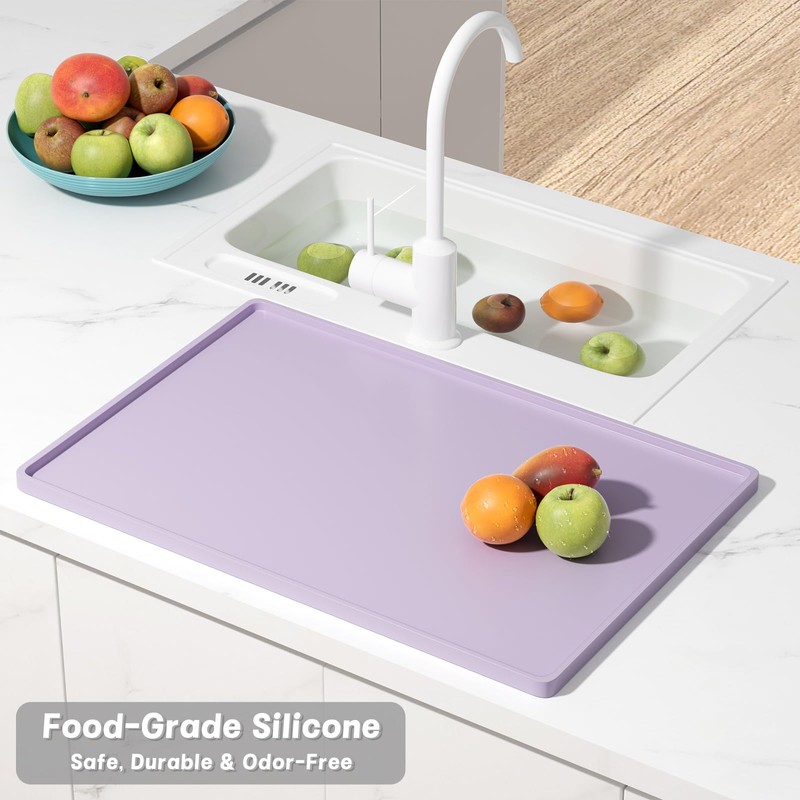 Rnivvi Silicone Coffee Mat, 12" x 19" Waterproof Raised Edge