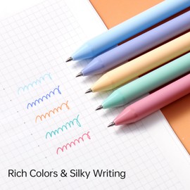 Kaco PURE Gel Ink Pens Sunrise Impression Series 5 Pieces Gel Pens 0.5mm Fine Point 5 Assorted Ink Colors