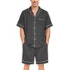 DIKFA Mens 2 Piece Pajamas Short Sleeve Loungewear Set Soft