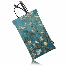 Beabes Almond Blossom Reading Glasses Case For Men, Sunglasses Case For Women, Van Gogh Cheery Blossoms PU Glasses Case Sunglasses Organizer Eyeglass Case Sleeves