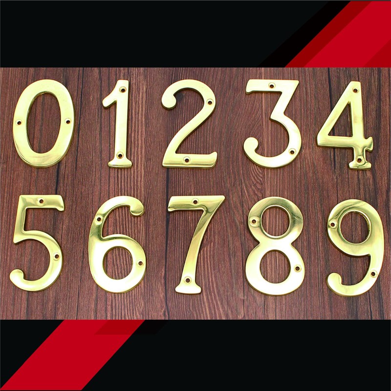 ZW Hardware A200 3 Inch Bright Brass House Number 7