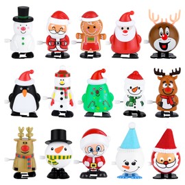 ELECLAND 15 Pcs Christmas Wind Up Toys Set Reindeer Snowman Penguin Secret Santa Gifts for Christmas Party Favours Xmas Stocking Fillers