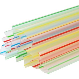 Buddha Bubbles Boba LLC 50 Individually Wrapped Jumbo Fat Clear Straws Bubble Tea Boba Smoothie Drink