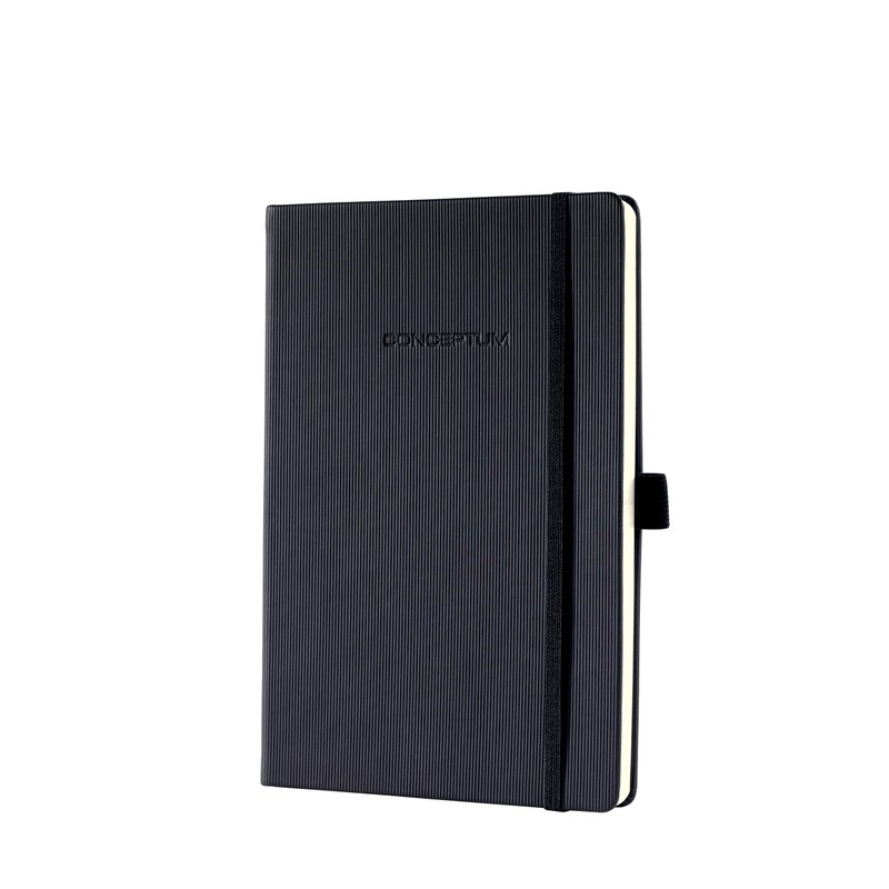 Sigel Hardcover Dot Grid Notebook with Elastic Closure, Black, A5