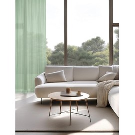 SCHÖNER WOHNEN Ösenvorhang Grün halbtransparent - Gardinenschal 140x250 mit Ösen - Durchsichtige Gardine für Wohnzimmer & Schlafzimmer - Vorhang modern, lichtdurchlässig, Öko-Tex Zertifiziert