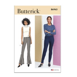 Butterick Misses' Close Fitting Pants Sewing Pattern Kit, Design Code B6963, Sizes 12-14-16-18-20