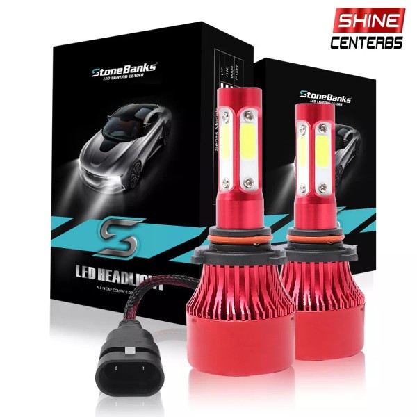 Stone-Banks 4-SIDED 9005 H10 LED Headlight Bulb 7600LM 6000K High