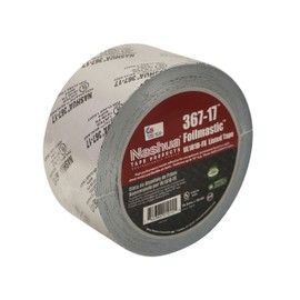 Nashua FoilMastic Butyl Rubber Sealant Tape [UL 181B-FX listed] (367-17): 3 in. (72mm actual) x 100 ft. (Silver)