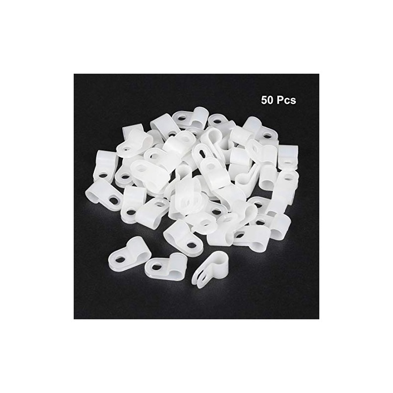 sourcing map Nylon R-type cable clamps, cable clamps, fits wire