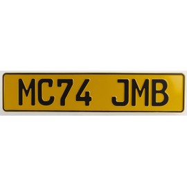 Great Britain Reflective Yellow UK European License Plate - Random Characters