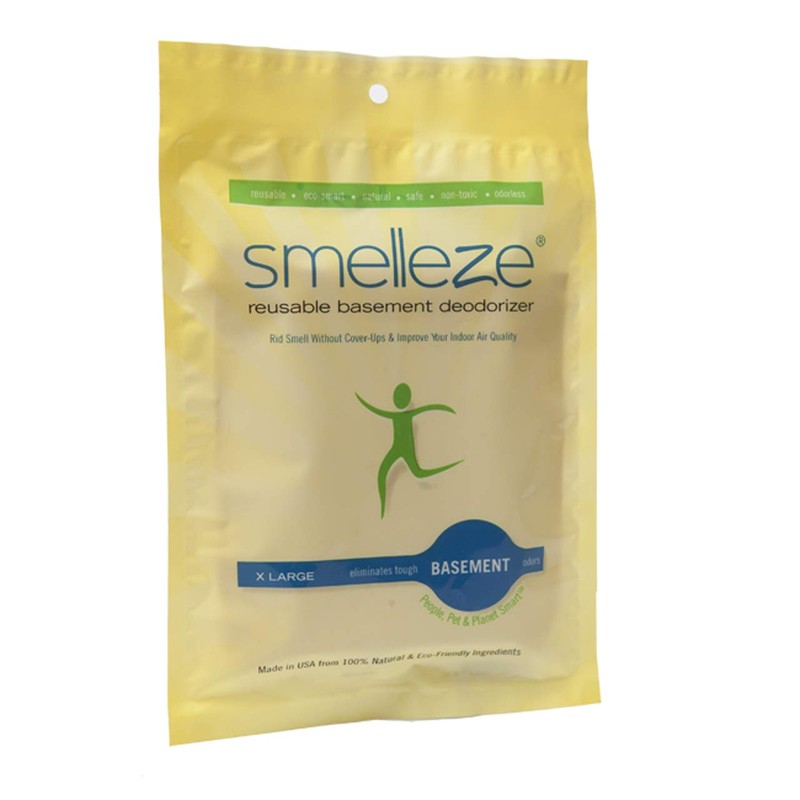 SMELLEZE Reusable Basement Odor Removal Deodorizer Pouch: Rids Funky Smell