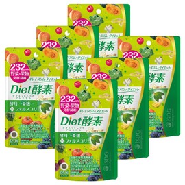 ISDG diet酵素 サプリ 232種類野菜＆果物発酵凝縮 複合植物醗酵粉末 酵母 麹 フォルスコリー配合 植物酵素 乳酸菌発酵 燃焼成分 ダイエット サプリメント 国内製造 120粒 30日分(Diet酵素6個セット)