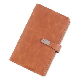 XMLINPER Business Card Organizer holder Book,Credit Card holder,Leather Card Organizer Business Card Case Storage Book Rolodex With 120 Card Slots Protection Case for Men and Women, Brown, Business