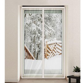 90x210 White Magnetic Windproof Vinyl Curtain for Entrance Door Wind Blocker