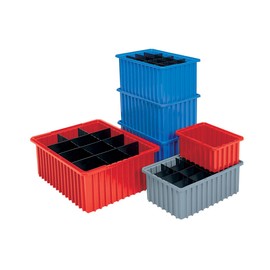 Akro-Mils 41226 Short Plastic Divider for 33226 Akro-Grid Slotted Tote Box, (6 Pack), Black