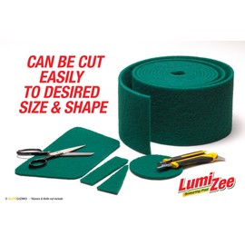 Green Scrubbing Pad Roll 19ft Economy Size Medium Duty Abrasive Scrub Sponge Scouring Pads 19ft x 6in x 0.3in (6m x 15cm x 8mm) Scrubby Tough Stains Cleaning Pans Dishes Stoves Bathroom Sinks Grills