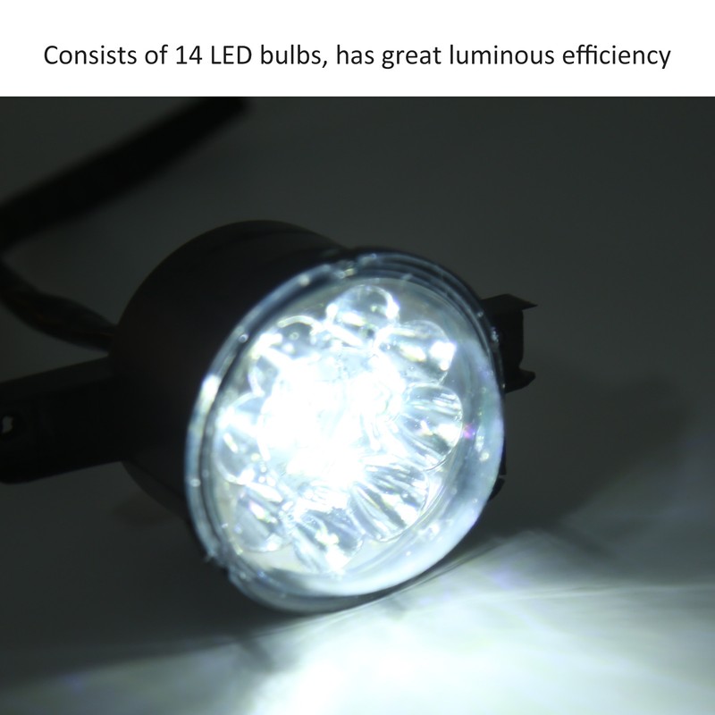 12V 14 LEDs Front Head Light Lamp 3 Wire Buckle