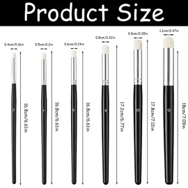 6 PCS Dry Brush Miniature Painting Goat Hair Drybrush Miniature Painting Set Detail Paint Brush for Model Watercolor Oil Acrylic Painting for Beginners & Professional Brush